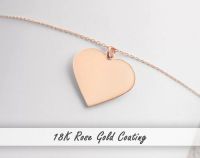 Engraved Heart Chain Necklace